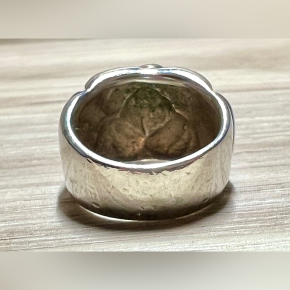 uthentic Designer ZINA Sterling Silver & 14K Gold Modernist Dome Ring, Size 5.75 - Picture 4 of 10